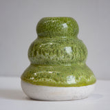 Handmade Ceramic Small Smoosh Vase - Moss Green