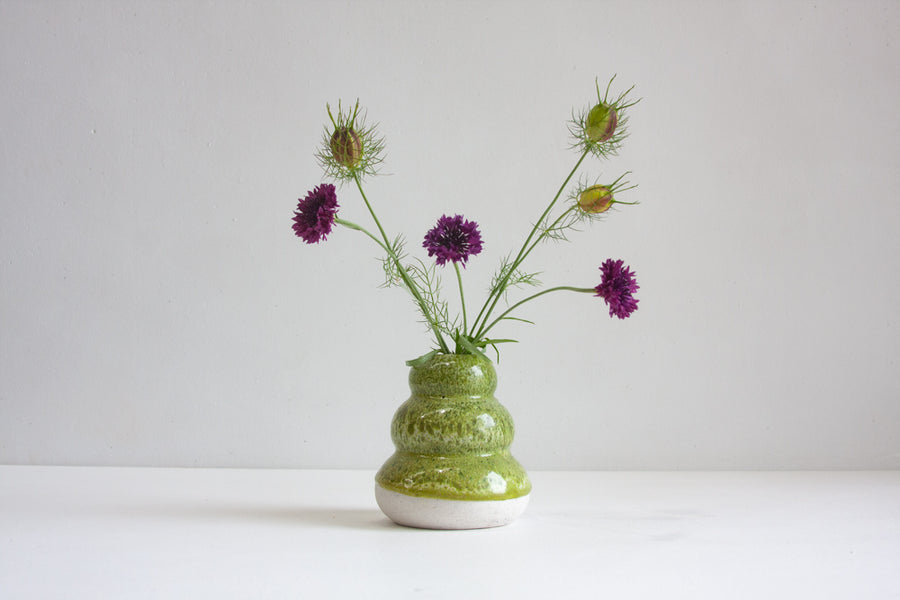 handmade ceramic green vase