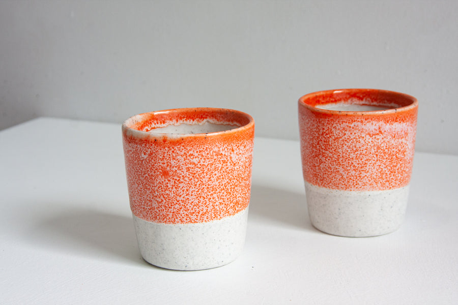 Seconds Sale Handmade Ceramic Tumbler - Orange