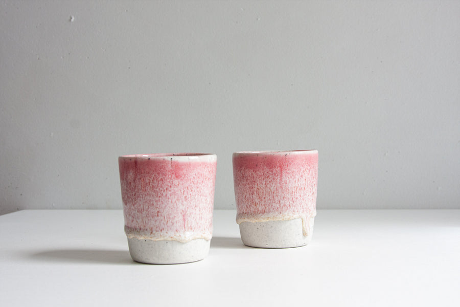 handmade ceramic pink tumbler