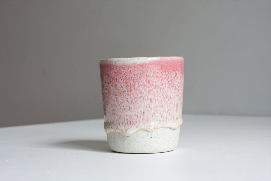 handmade ceramic pink tumbler cup