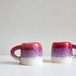 Handmade ceramic dark pink large mug