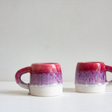 Handmade ceramic dark pink large mug