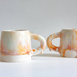 handmade ceramic pink , peach large mug