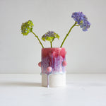 Handmade Ceramic bauble dark pink vase
