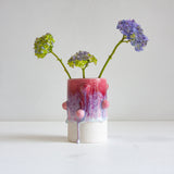 Handmade Ceramic bauble dark pink vase
