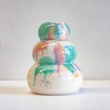 Handmade Ceramic Large Smoosh Vase -  Sugared Almond