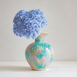 Handmade ceramic multicoloured pastel vase