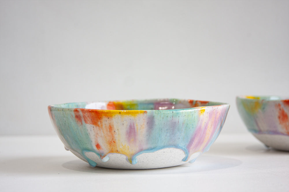 handmade ceramic multicoloured bowl