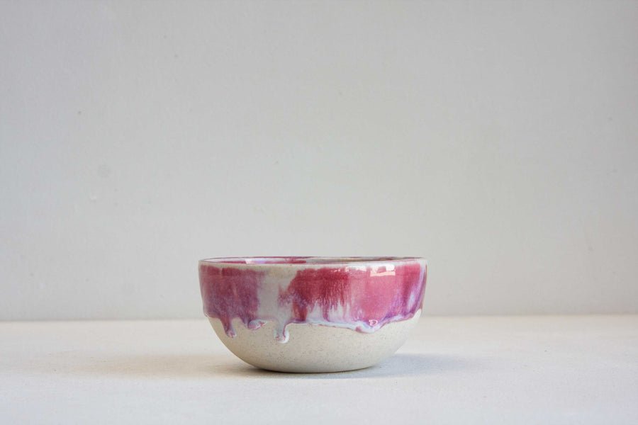 handmade ceramic pink breakfast bowl