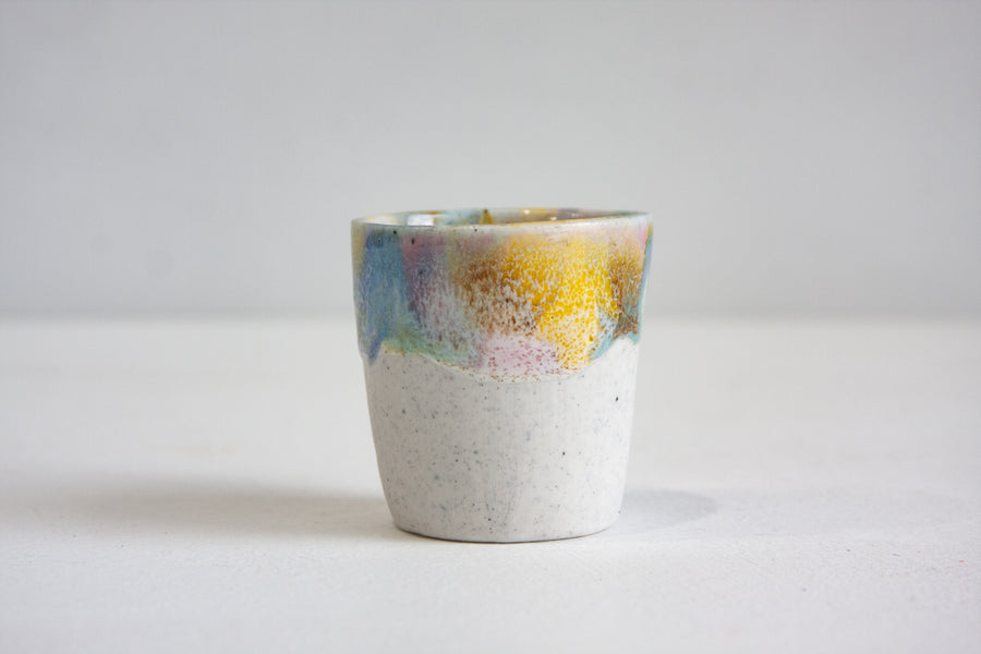 Seconds Sale Handmade Ceramic Espresso Cup - Rainbow