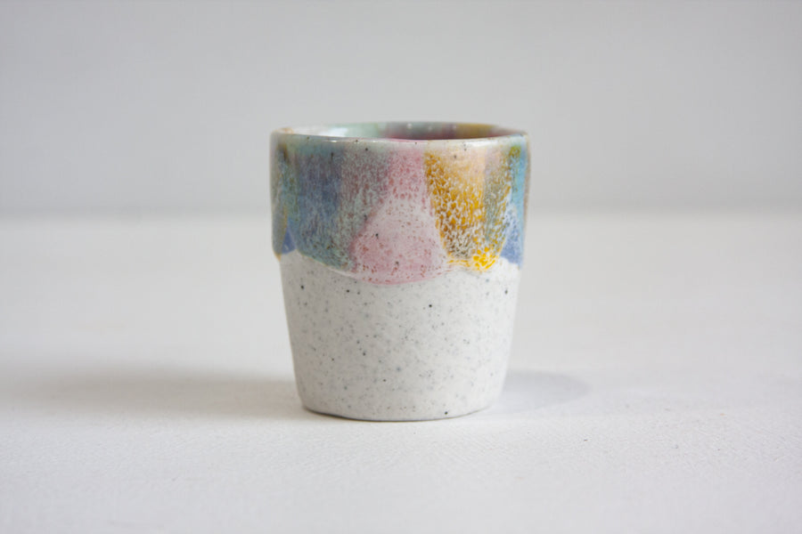 Seconds Sale Handmade Ceramic Espresso Cup - Rainbow