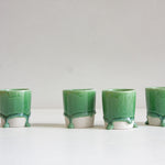 Handmade ceramic green espresso cup