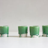 Handmade ceramic green espresso cup