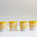 handmade ceramic yellow espresso cup