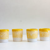 handmade ceramic yellow espresso cup