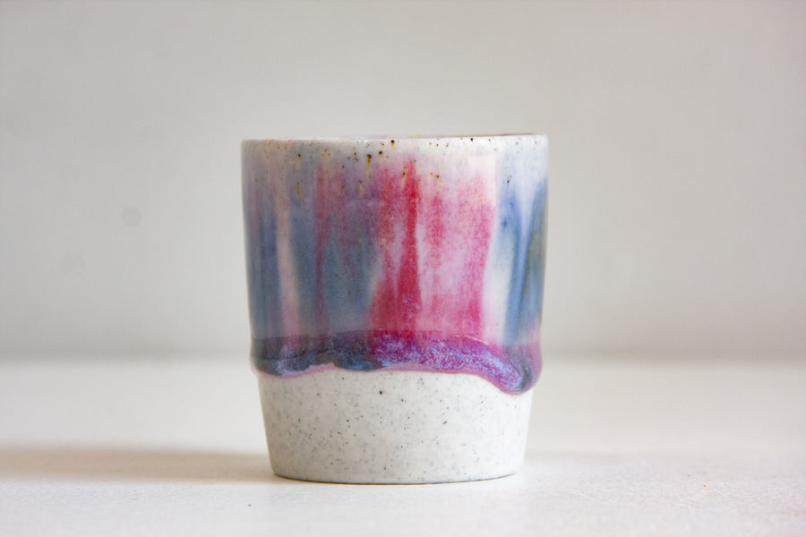 Handmade Ceramic Espresso Cup - Purple & Blue