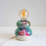 Handmade ceramic multicoloured table lamp 