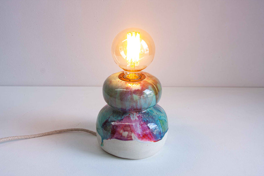 Handmade Ceramic Table Lamp - Rose Pistachio