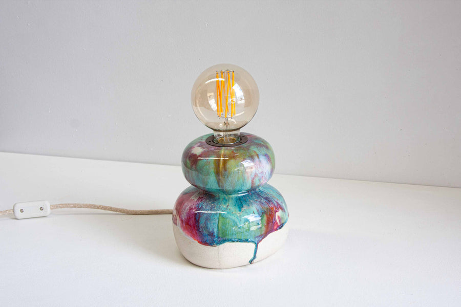 Handmade Ceramic Table Lamp - Rose Pistachio
