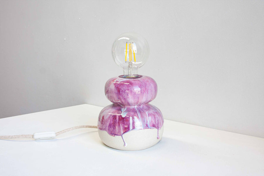 Handmade Ceramic Table Lamp - Purple