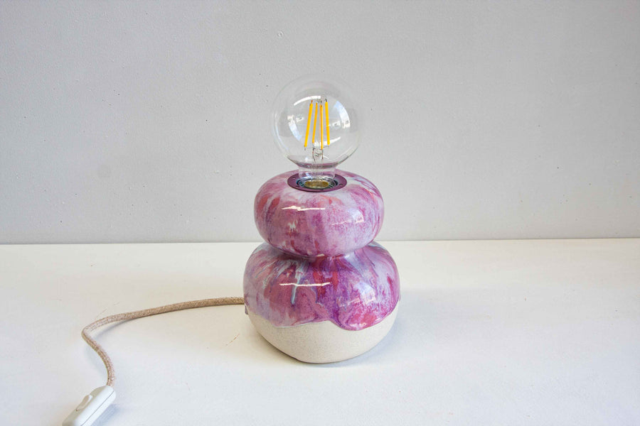 Handmade Ceramic Table Lamp - Purple