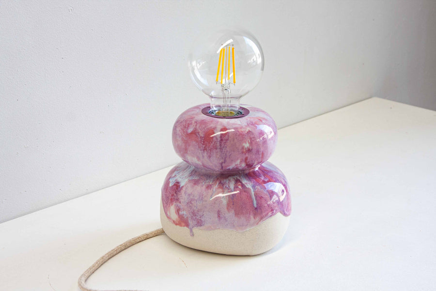 Handmade Ceramic Table Lamp - Purple