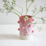 Handmade Ceramic Large Bauble Cylinder Vase - Pink