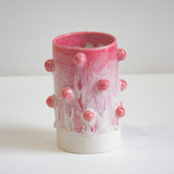 Handmade Ceramic Large Bauble Cylinder Vase - Pink