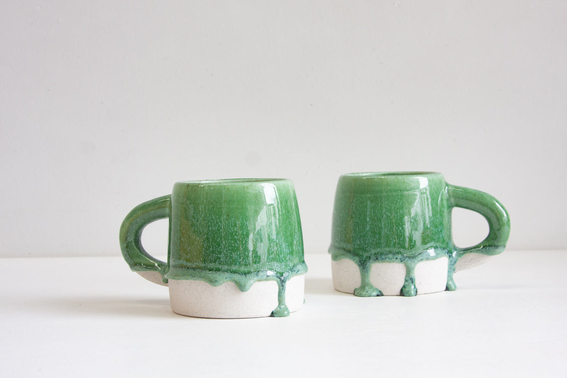 handmade ceramic large green mug