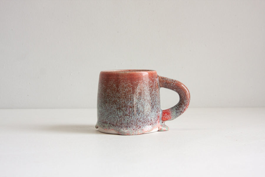 Handmade Ceramic Large Mug - Red & Blue