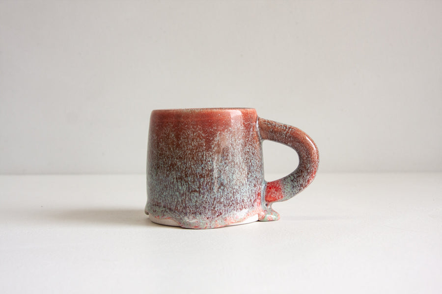 Handmade Ceramic Large Mug - Red & Blue