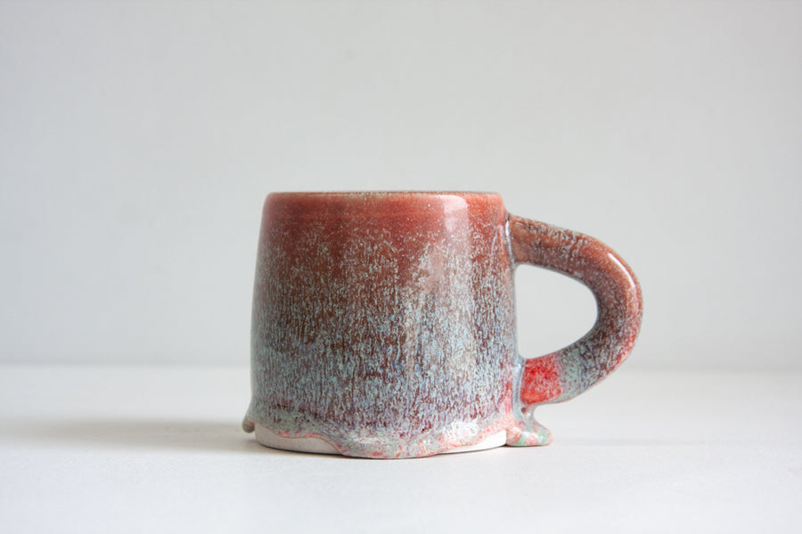 Handmade Ceramic Large Mug - Red & Blue