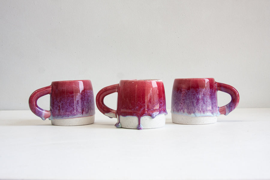 handmade ceramic dark pink large mug