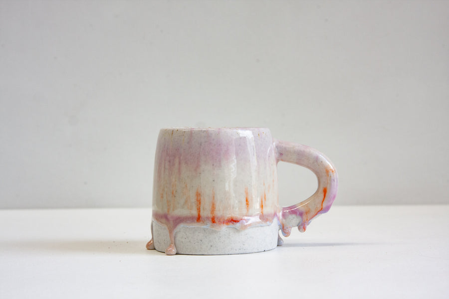 handmade ceramic purple and orange large mug 