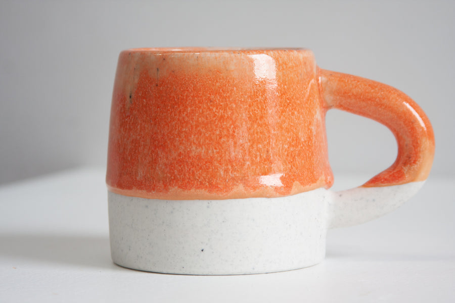 Handmade Ceramic Large Mug - Orange & Peach