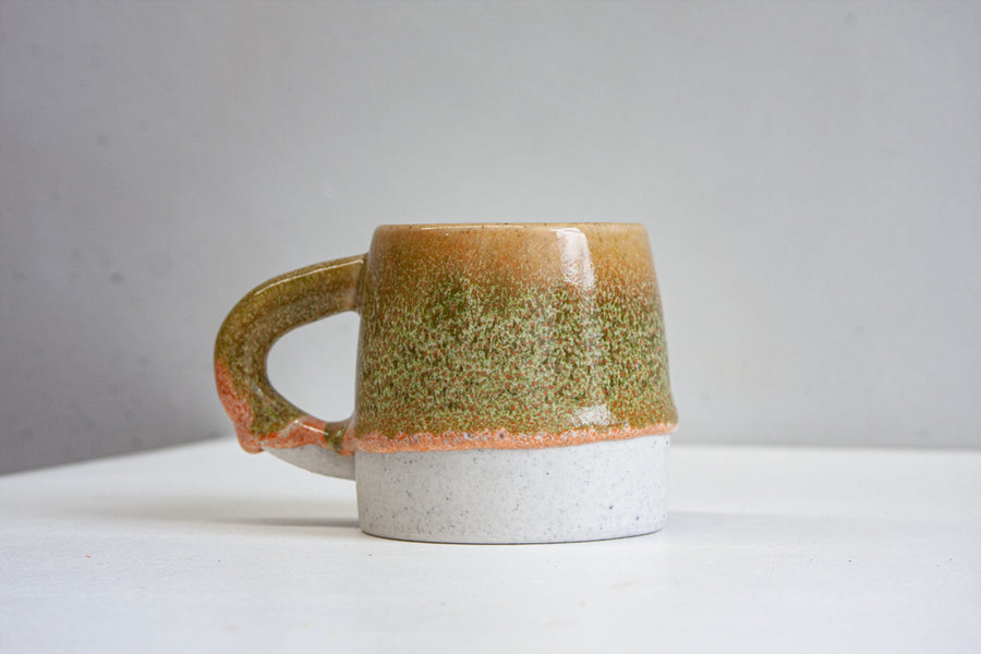 handmade ceramic peach and green large mug