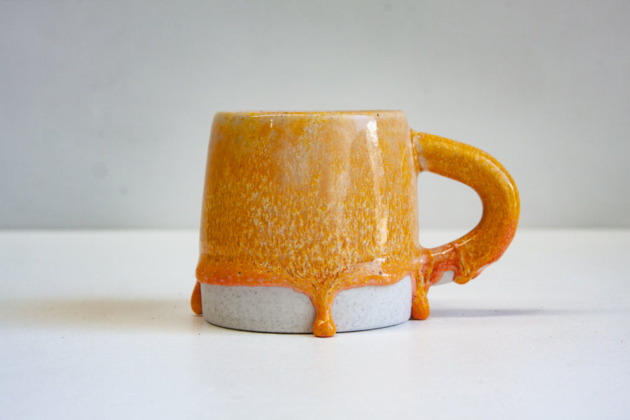 Handmade Ceramic Large Mug - Yellow and Peach