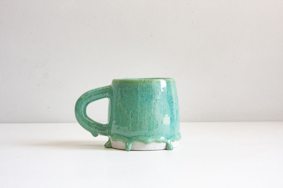 handmade ceramic green large mug 