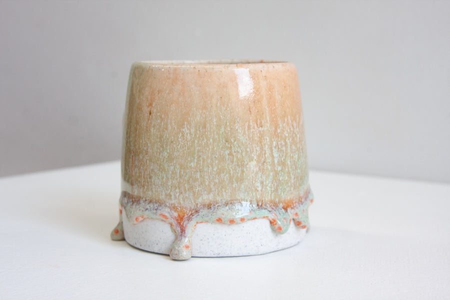 Handmade Ceramic Large Mug - Seafoam Green & Peach