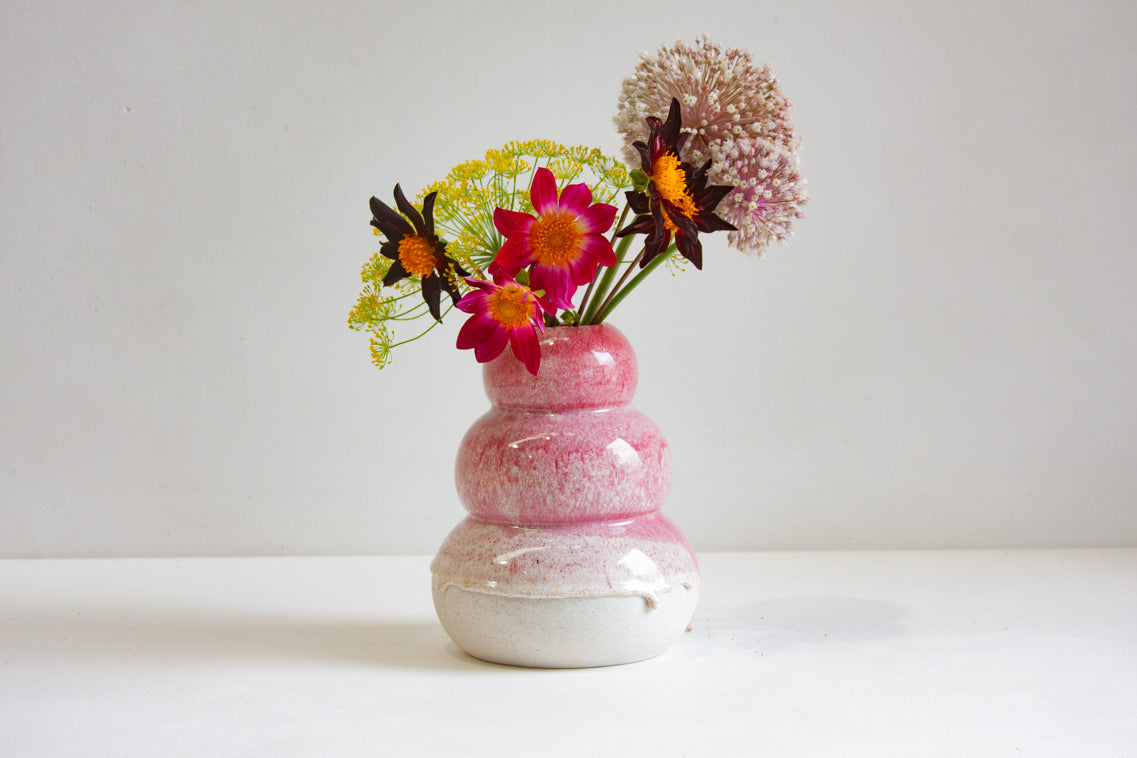 handmade ceramic large sculptural pink vase