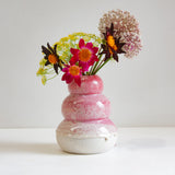 handmade ceramic large sculptural pink vase