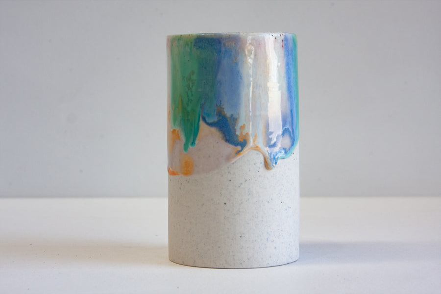 Seconds Sale Handmade Ceramic Large Cylinder Vase - Marble