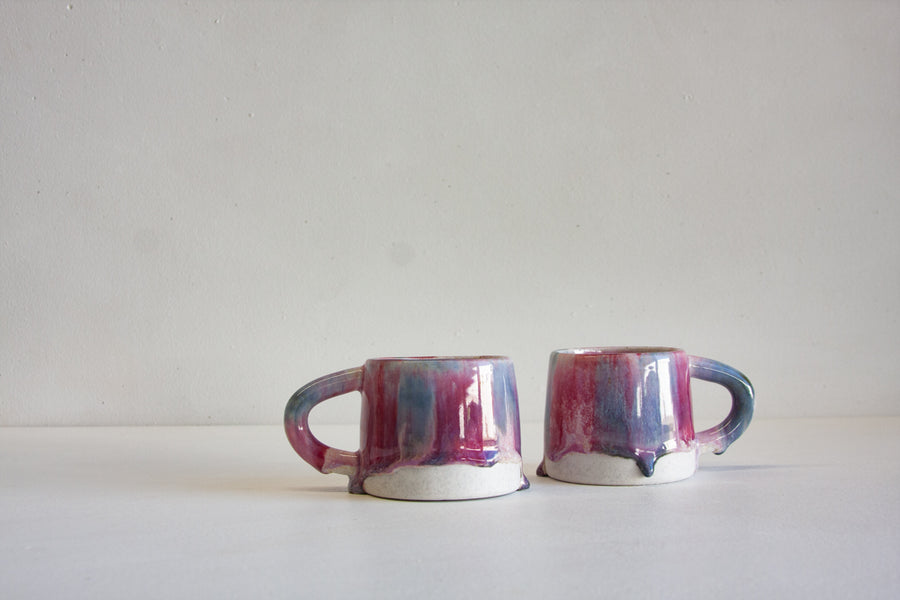 handmade ceramic purple and blue mug