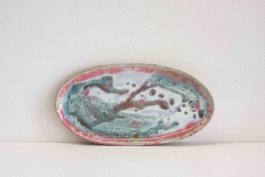 Handmade Ceramic Oval Plate - Aurora