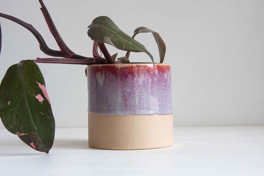 Seconds Sale Handmade Ceramic Planter - Purple