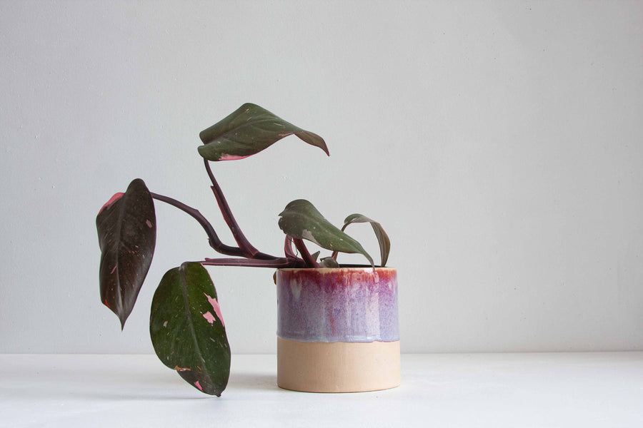 handmade ceramic purple planter