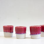 handmade ceramic dark pink espresso cup