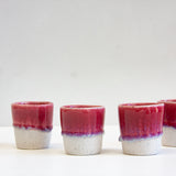 handmade ceramic dark pink espresso cup