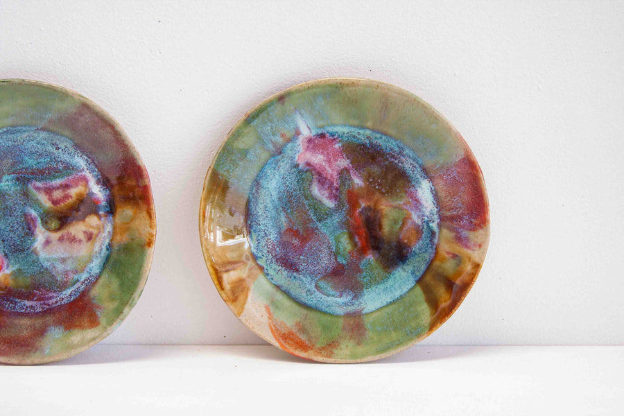 handmade ceramic multicoloured sideplate
